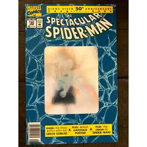 VINTAGE 1992 Marvel "THE SPECTACULAR SPIDER-MAN" #189 - M - HOLOGRAM COVER!